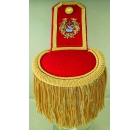 Epaulette Red / Gold Fringe with Hand Embroidered Logo